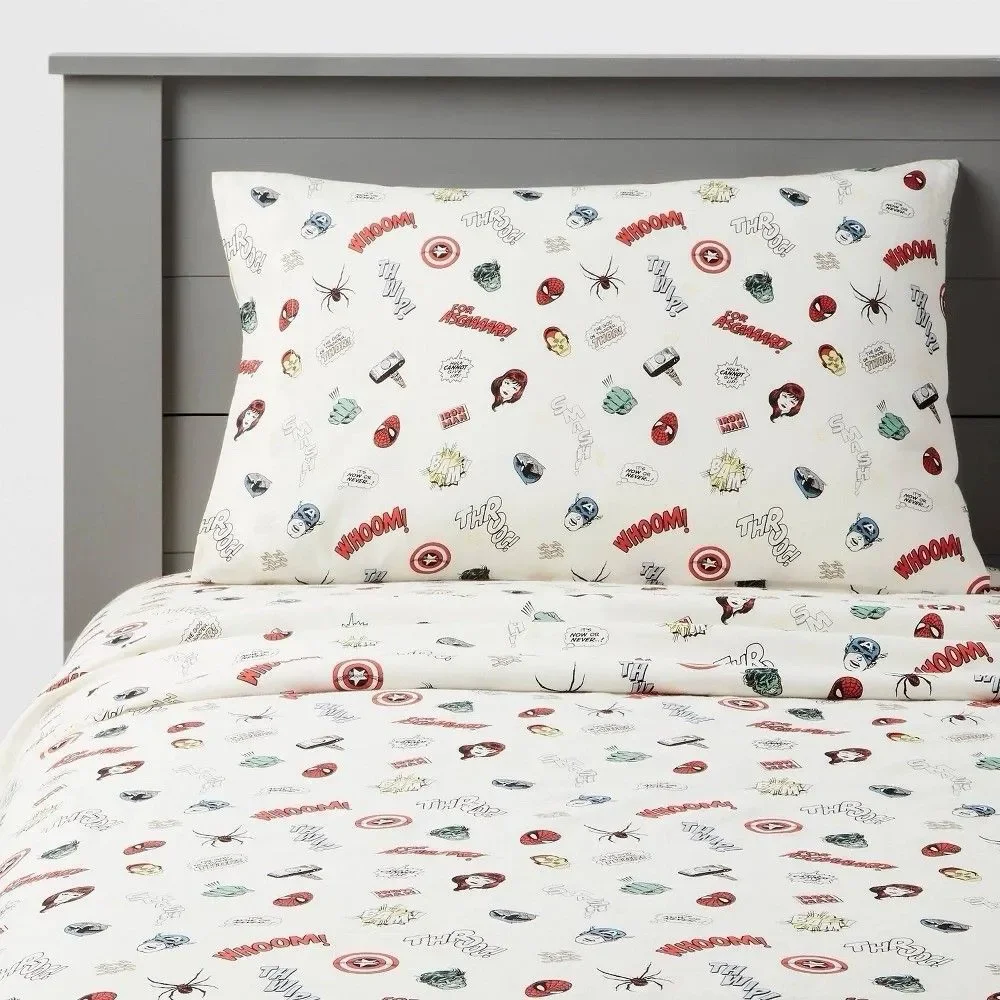 Marvel Collection Pillowfort Full Icons Kids Sheet Set New Without Tags